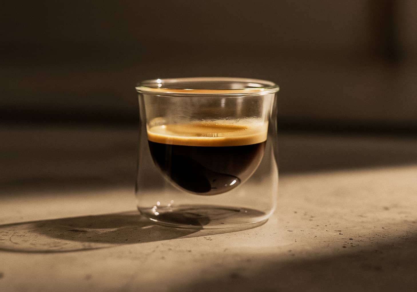 Double-walled espresso glass
